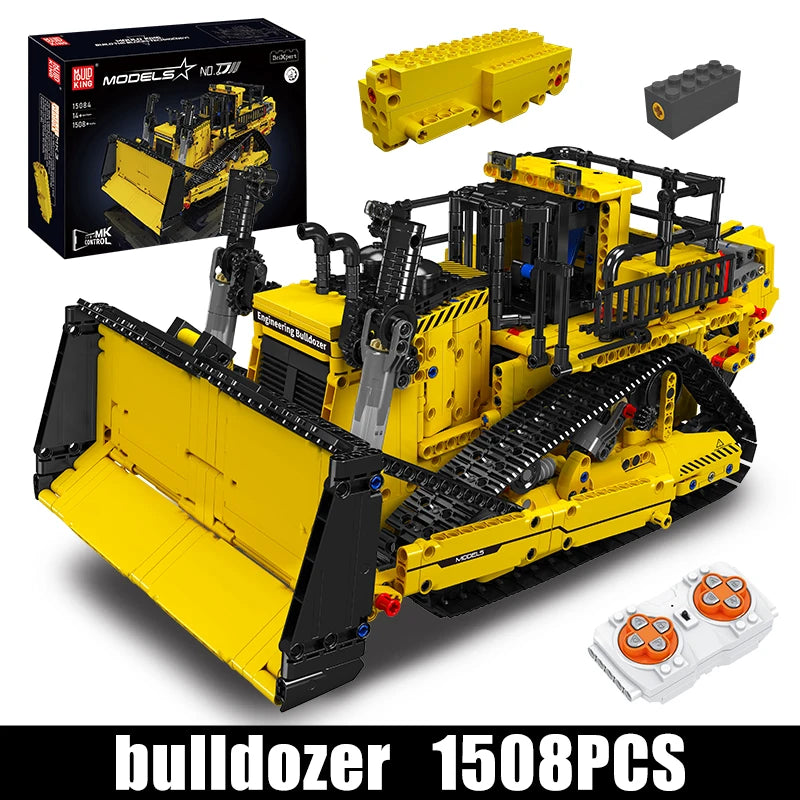 Mould King 15084 Technical truck, Control Bulldozer Building Block Assembly Set
