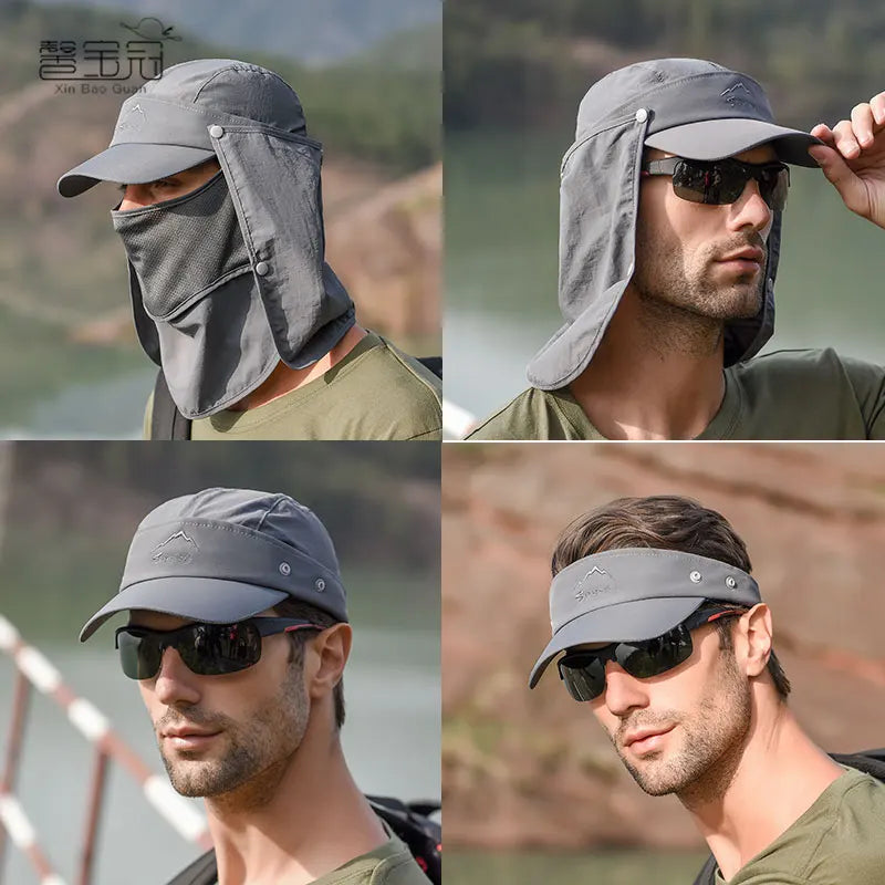 9071-Multifunctional sun hat summer speed dry outdoor fishing hat man sun hat baseball cap male cross-border