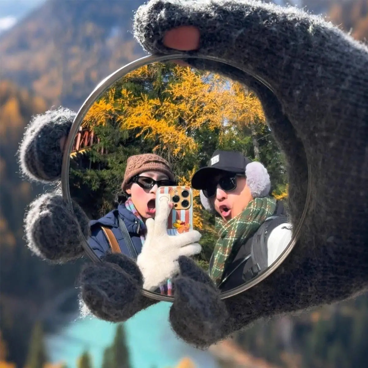 1pc Mini Round Mirror Travel Selfie Mirrors Portable Convex Wide-angle Spherical Mirror for Photography Traveling Accessories