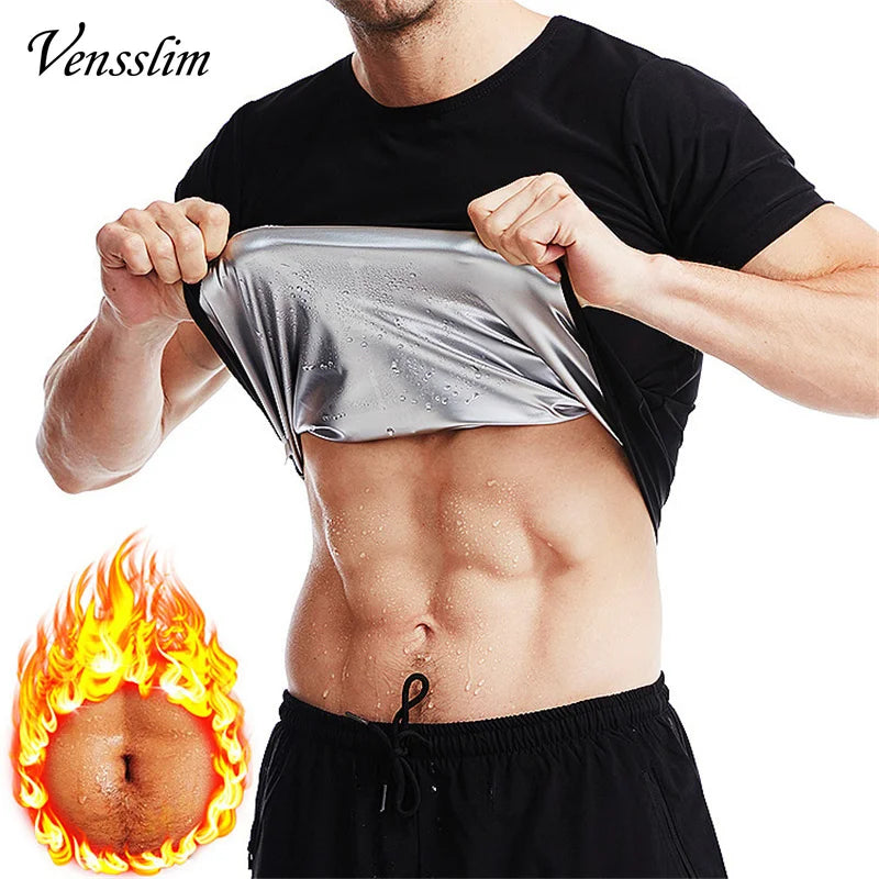 Gray Men’s Sauna Suit Heat Trapping Vest Slimming Body Shaper Waist Trainer Top