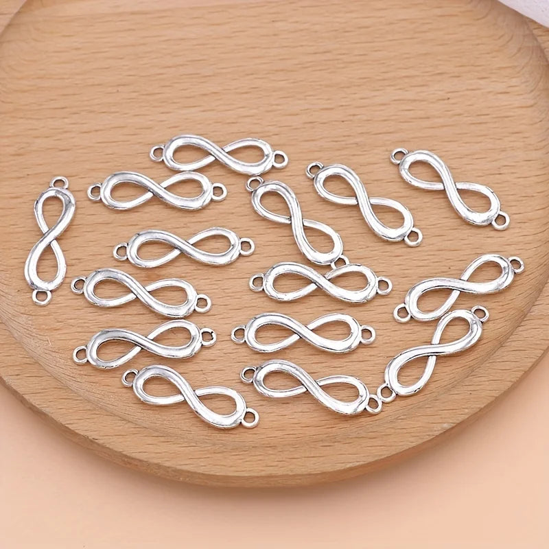 15Pcs Silver Plated Infinity Charms Connector for Jewelry Making Bracelet Accessories DIY
