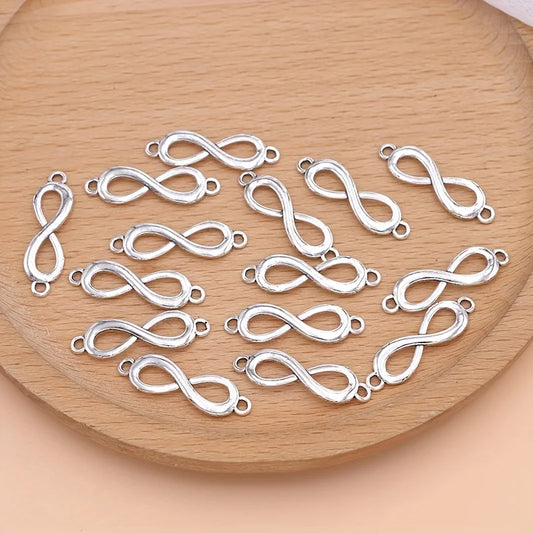 15Pcs Silver Plated Infinity Charms Connector for Jewelry Making Bracelet Accessories DIY