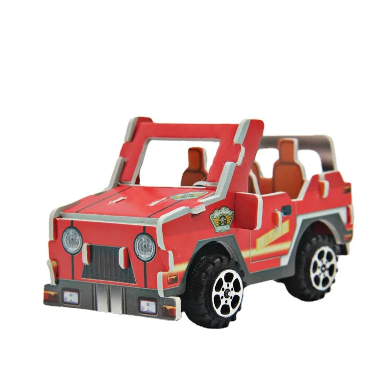 3D Puzzle Engineering Vehicle Paper Handmade DIY Production Brain Puzzle Children's Educational Interactive Games Toys