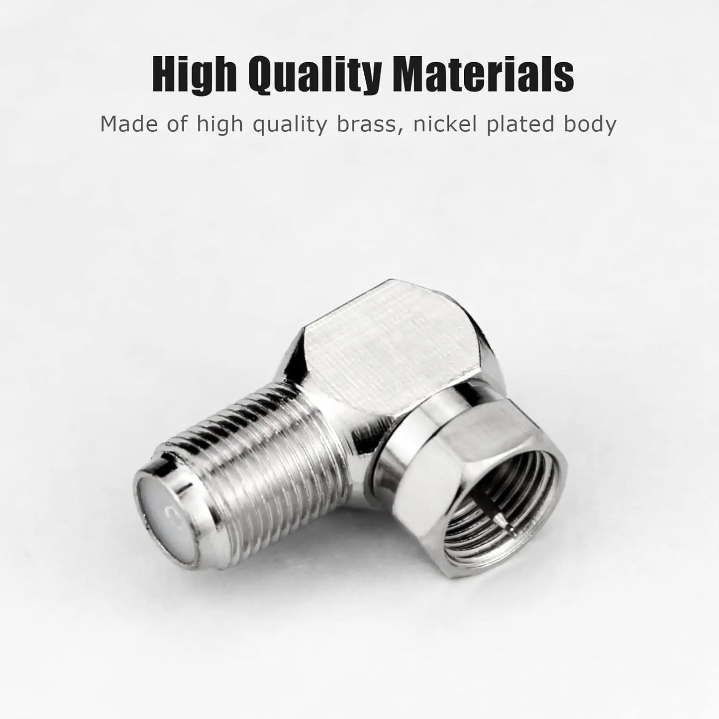 Coaxial Cable Right Angle Connector F Type Female to Male Adapter Right Angle Coax Connector F Male to Female RG6 Adapter