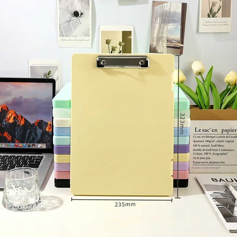 Durable Plastic A4 File Organizer with Clip, Large Capacity, Multi-Functional Document Holder for Students & Office Use