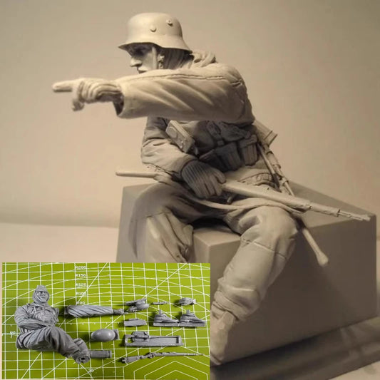 1/16 Casting Resin Model Grey Kit Armored Tank Soldier Model Requires Assembly Unpainted