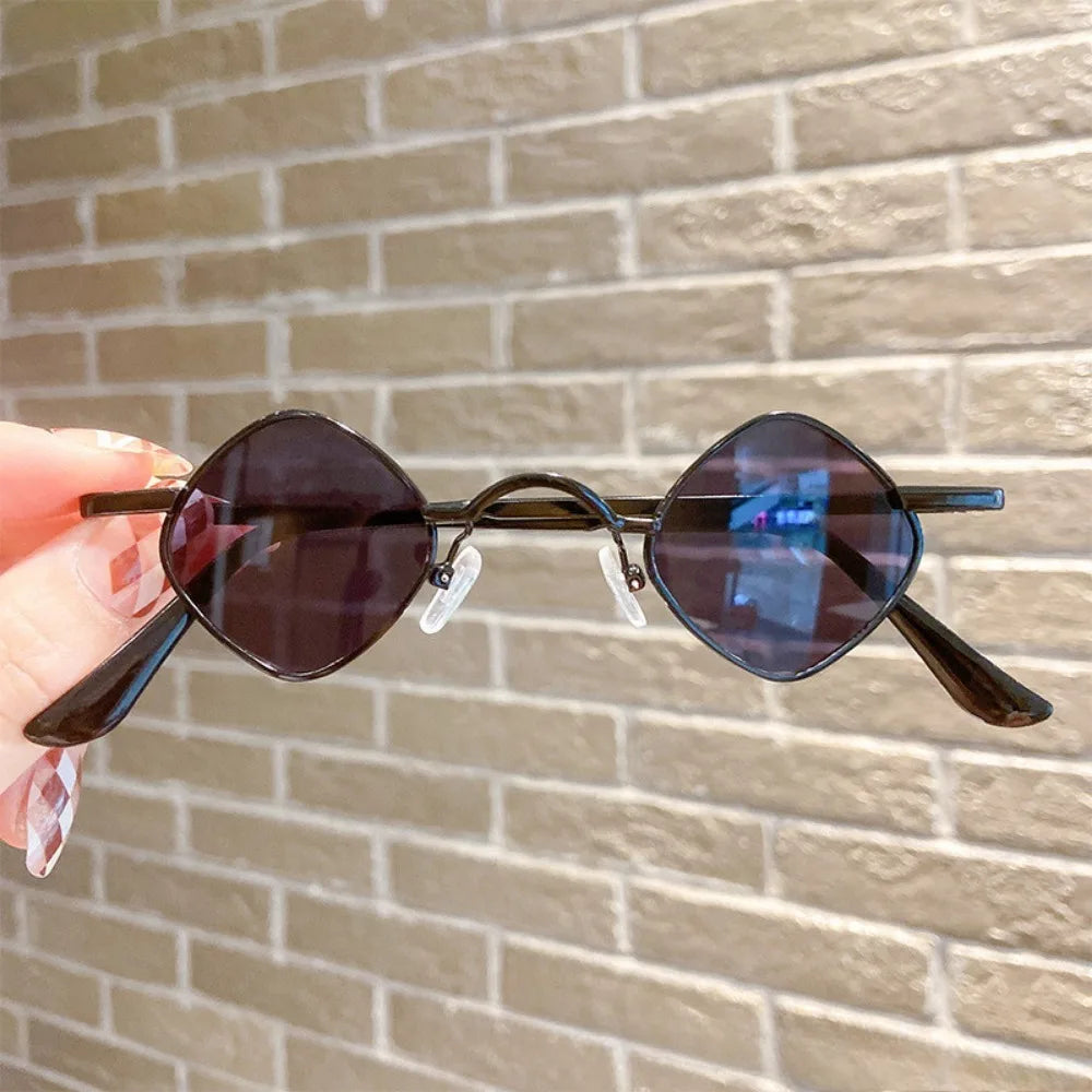 2pcs Children's Sunglasses Boys and Girls Retro Metal Square Frame Prince Glasses Baby Fashion All-Match Catwalk Show Sunglasses