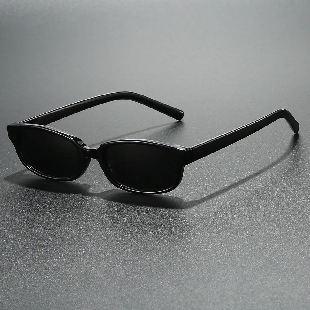 JNPCXI New Ins Popular Fashion Small Rectangle Polarized Men Sunglasses Shades UV400 Retro Leopard Tea Women Punk Sun Glasses