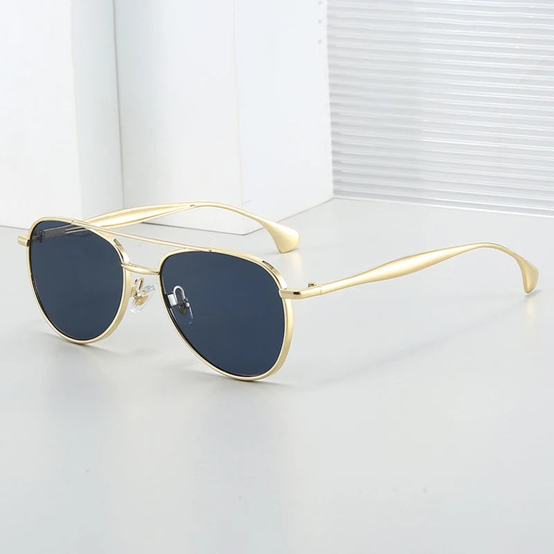 JNPCXI New Round Fashionable Men's Driving Sunglasses UV Protection Metal Frame Sun Glasses Women
