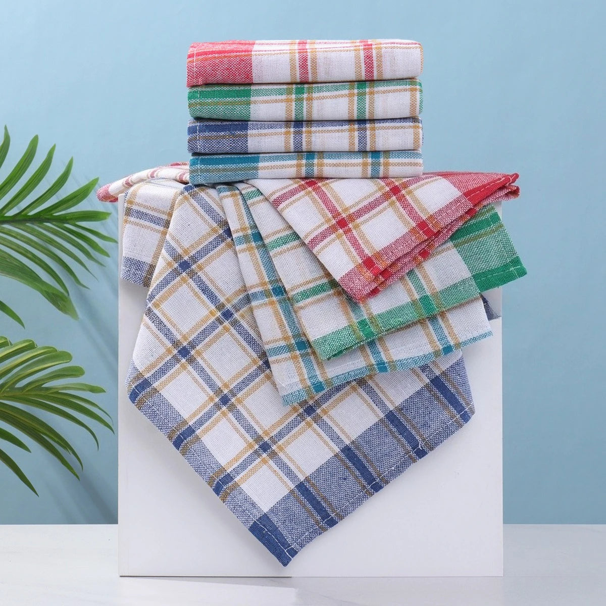 2/5/10pcs Kitchen Cleaning Cloths - Reusable Multi-Purpose Dish Towels, Tea Towels & Grid Cleaning Rags (Random Color)