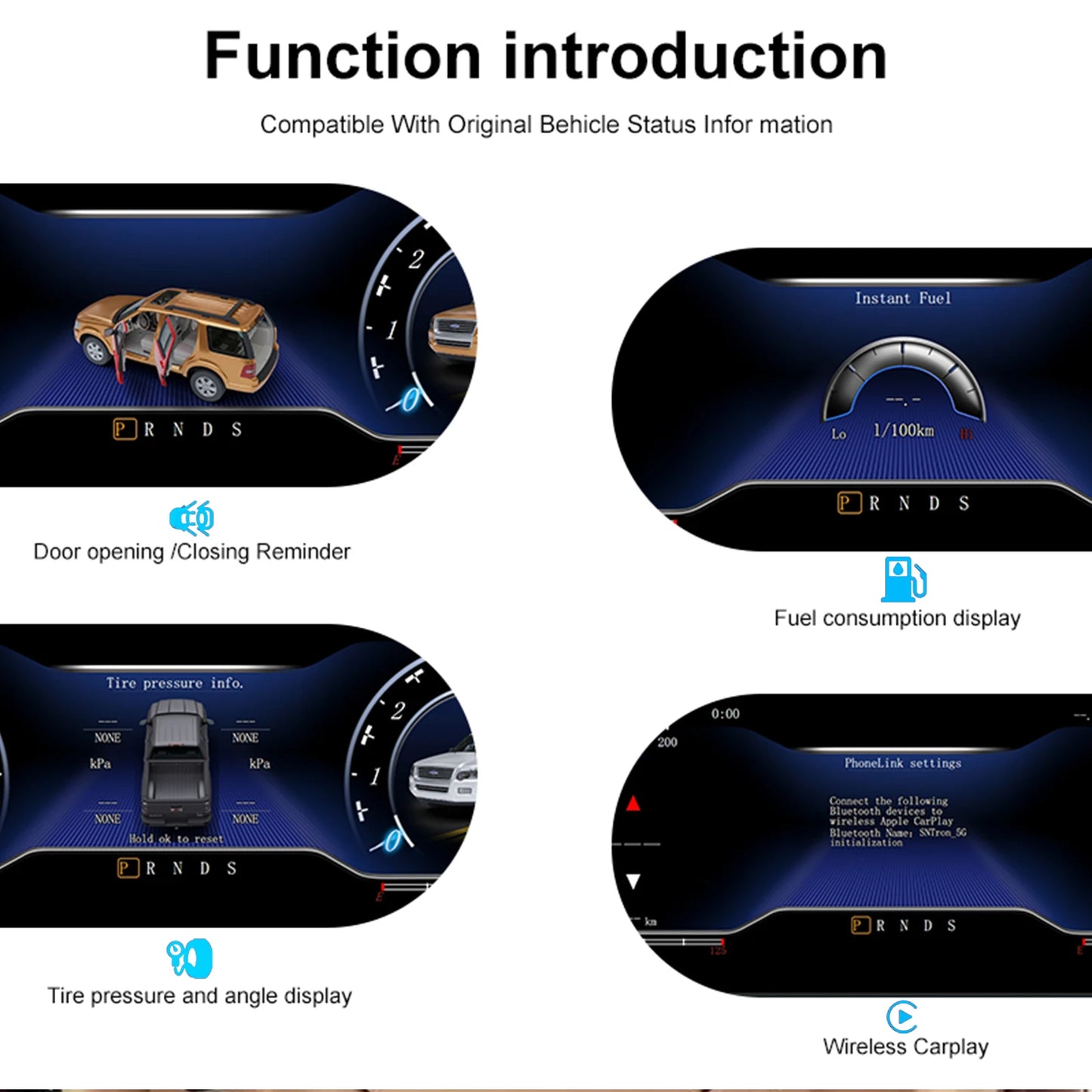 Digital instrument cluster For Ford Explorer 2017-2018 Virtual cockpit instrument cluster, counter, speedometer Carplay support