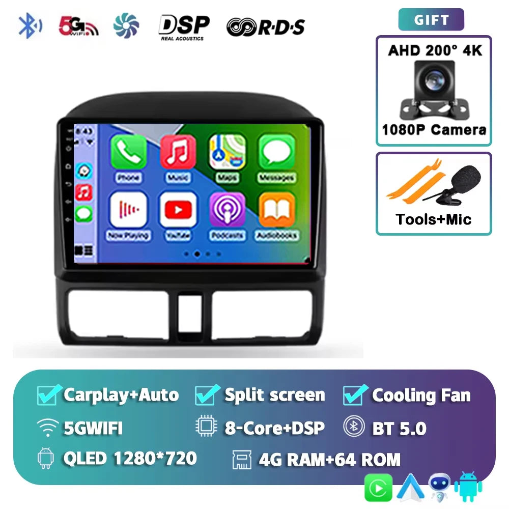 For Honda CR-V CRV 2 2001 - 2006 Android 15 Car Radio Multimidia Video Player WIFI+4G 2din Navigation GPS Head Unit Stereo