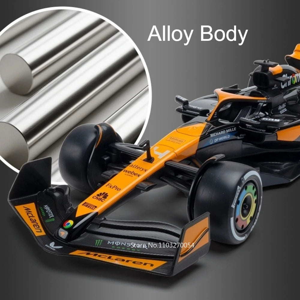 1:18 F1 Racing Car Diecast Alloy Model Toys Car Rubber Tire Front Wheel Steering Miniature Sports Car Boyfriend's Christmas Gift