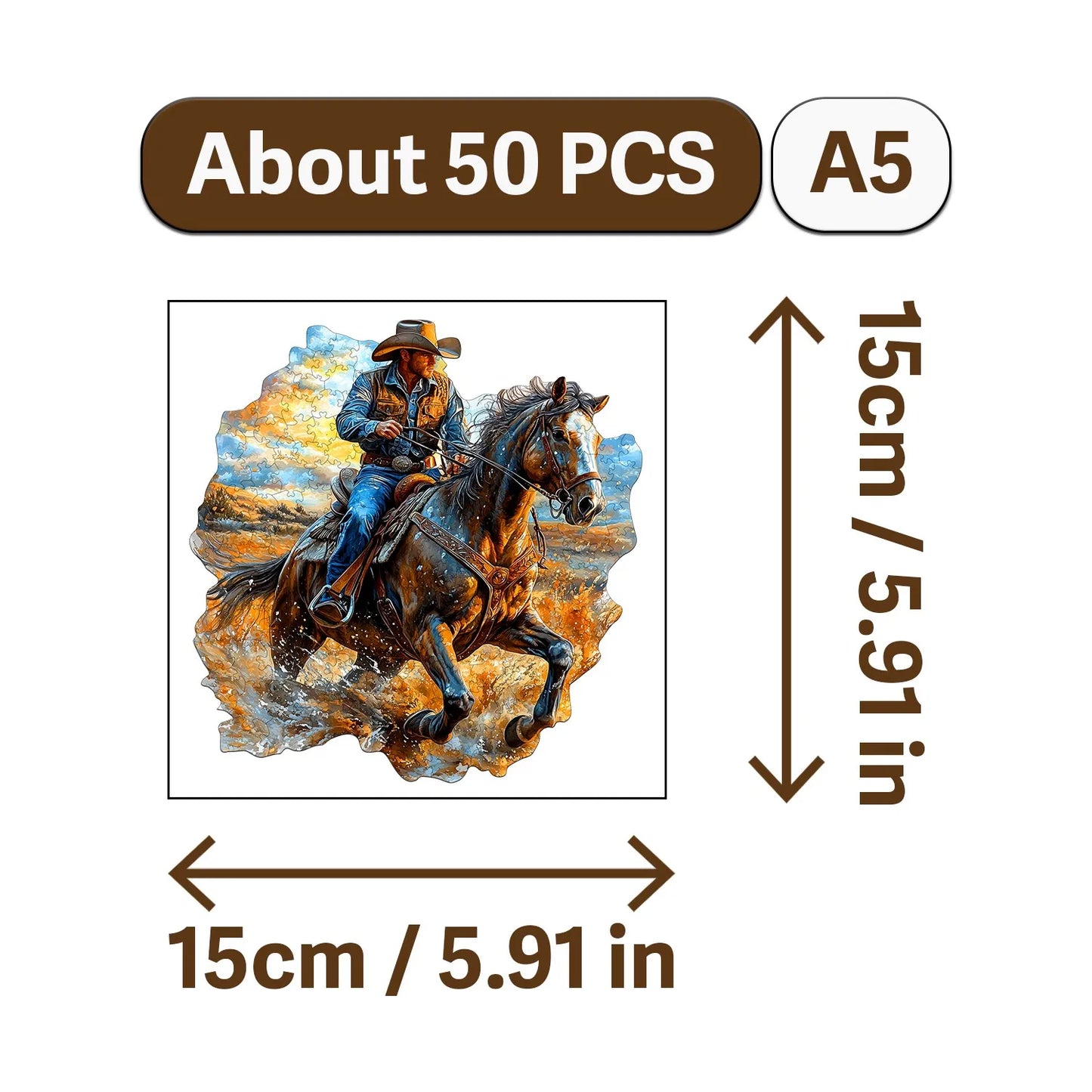 Cowboys and Dancers Wooden Jigsaw Puzzle Wood Home Decor Painting Christmas and Halloween Gift Toy for Teen and Kid