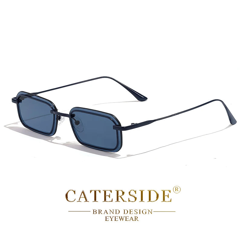 CATERSIDE Retro Punk Sunglasses Men's Square Small Frame Sun Glasses Women Personalized Outdoor Sports Eyewear Summer UV400