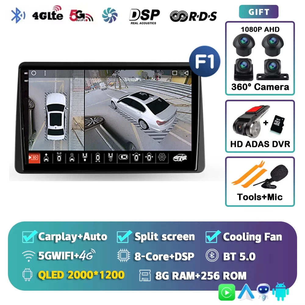 For Renault Duster HM 2 2020 - 2024 2K 12+256 QLED Android 15 CarPlay Car Radio Multimedia Video Player GPS stereo Head Unit