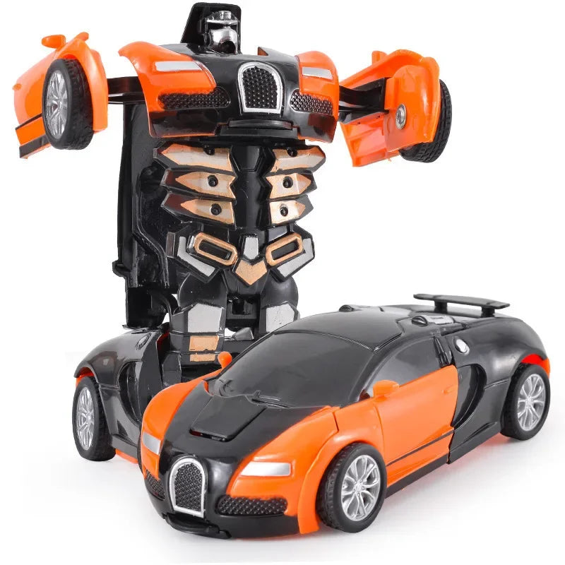 Shape-shifting AutoRobot Car Toy inertial impact one-button puzzle collision
