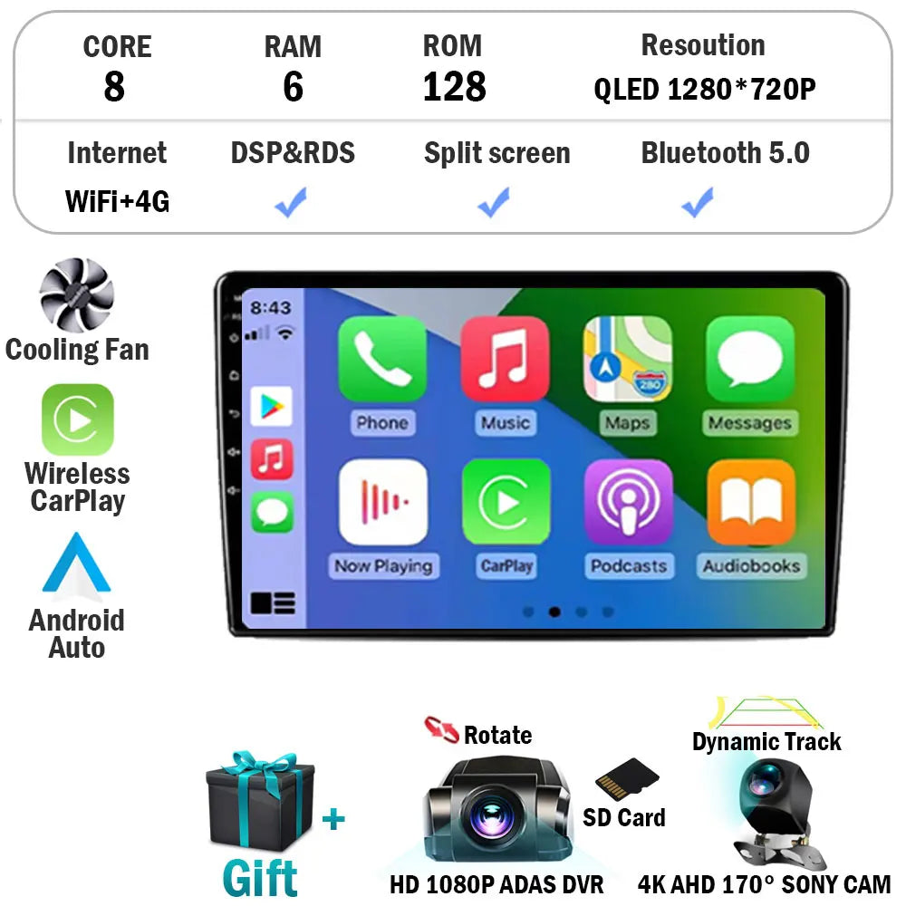 Android 15 Radio For Toyota Urban Cruisers 2009 Navigation GPS QLED Touch Screen Stereo Car Multimedia Video Player Head Unit