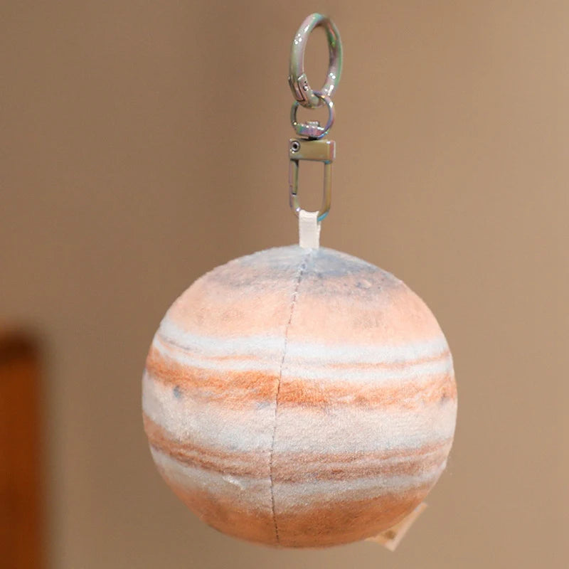 7.5cm Space Planet Plush Toy Simulation Earth Sun Moon Venus Mars Saturn Pendant Keychain Astronomy Enthusiasts' Collection