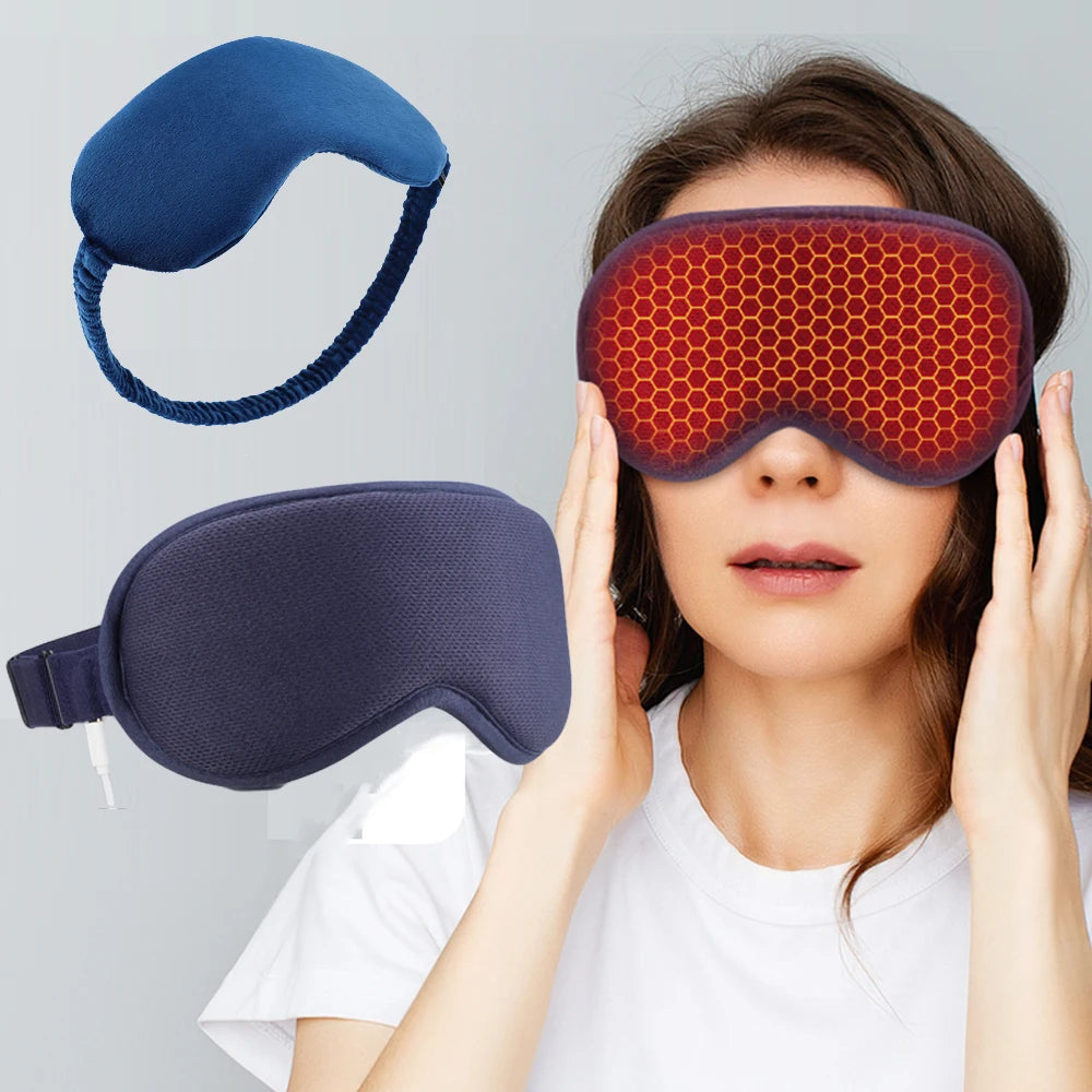 Heated Eye Mask,USB Eye Mask for Dry Eyes with Constant Heating Temperature, Warm Compress Heating Pad for Sleep Dark Circles