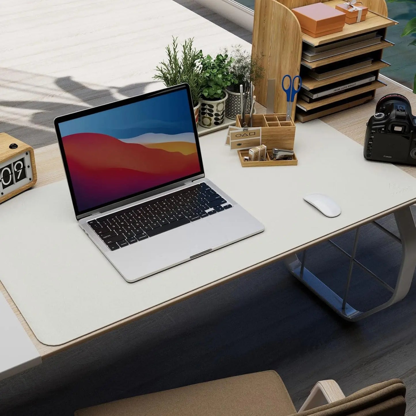 Leather Desk Pad Protector, Office Desk Mat, Large PVC Leather Desk Blotter, Non-Slip Mouse Pad