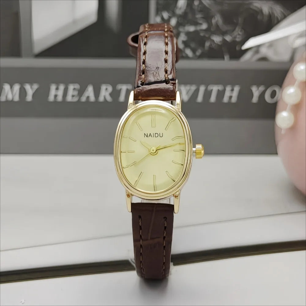 Fashion Brand Women Oval Dial Watch Luxury Leather Strap Quartz Watch Gift Ladies Wristwatches Relojes Para Mujer Wholesale