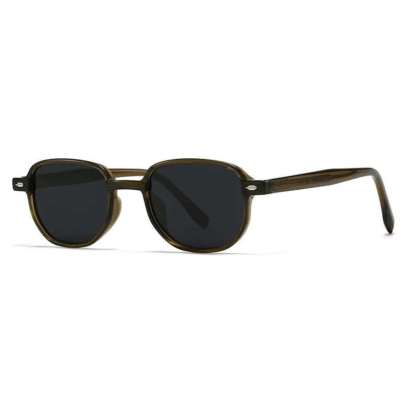 JNPCXI Retro Rivets Square Women Luxury Sunglasses Fashion Leopard Shades UV400 Men Green Sun Glasses