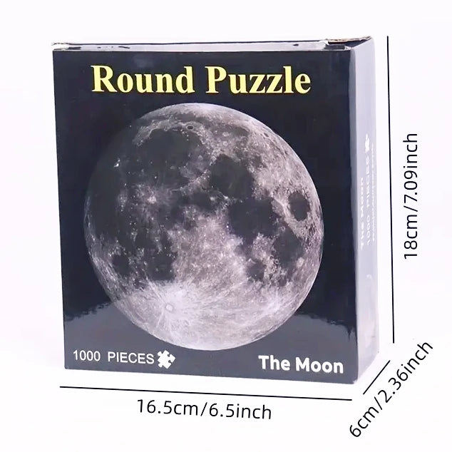 Adult Round Puzzle 1000 Pieces Moon Challenge Games Learning Educational Puzzle Moon Puzzle Space Flat Puzzle Difficult  Toys