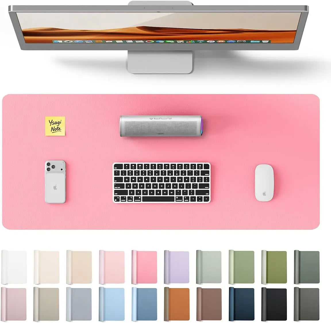 Leather Office Desk Pad Protector,Large Mouse Pad,Non-Slip,PU Leather,Laptop Desk Blotter,Waterproof Writing Pad for Office/Home
