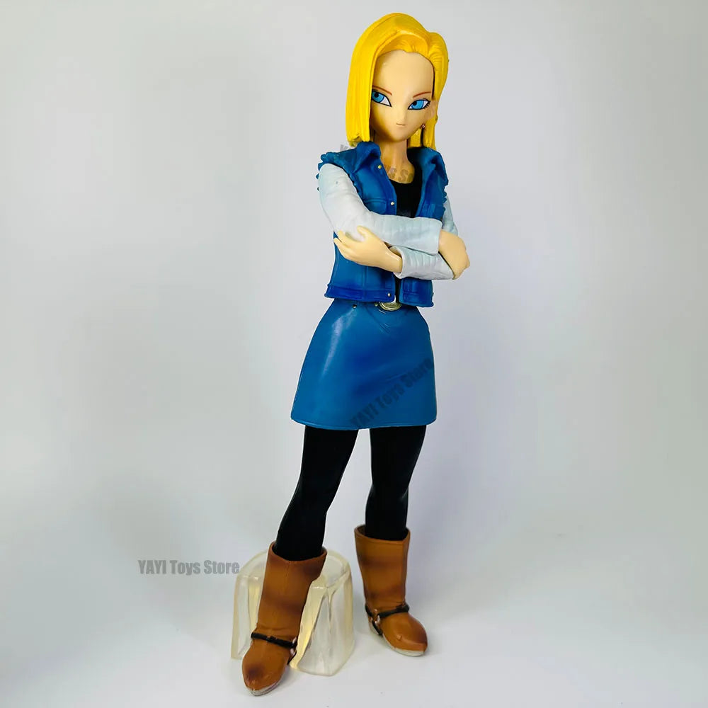 25CM Dragon Ball Z Android 17 18 Anime Figure Android 18 PVC Action Figures
