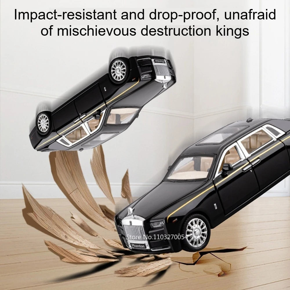 1:32 Rolls Royce Phantom Cullinan Diecast Alloy Model Toys Car Doors Opened with Sound Light Pull Back Toy Bookshelf Decorations