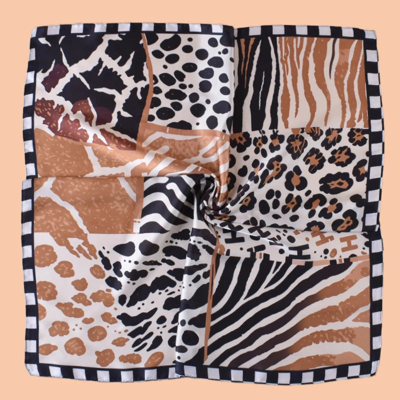 1PC Women's Spot Print Thin Satin Silk-Like Square Scarf Bohemian Casual Neck Wrap Lightweight Comfortable Spring Summer Daily
