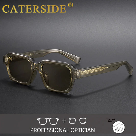 CATERSIDE Unisex Versatile Optical Sunglasses Thick Square Frame Prescription Glasses Customize Myopia Hyperopia Eyeglass UV400