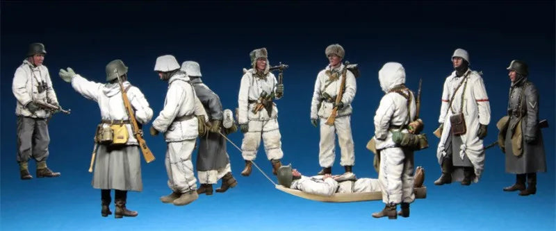 High Quality 1:35 Die-casting Resin Model Kit for Soviet Soldiers in Winter Scene with 10 People Unpainted