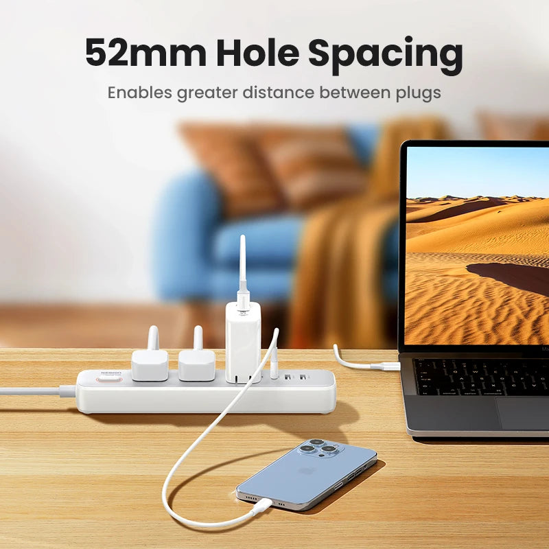 30W Desktop Charger Power Strip, Extension Adapter iPhone 15 14 Pro Max Xiaomi