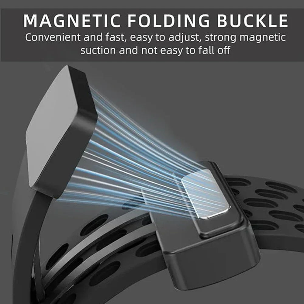 MidBlue Silicone Strap Redmi Watch 5/4, Magnetic Sports Band Mi Band 9/8 Pro