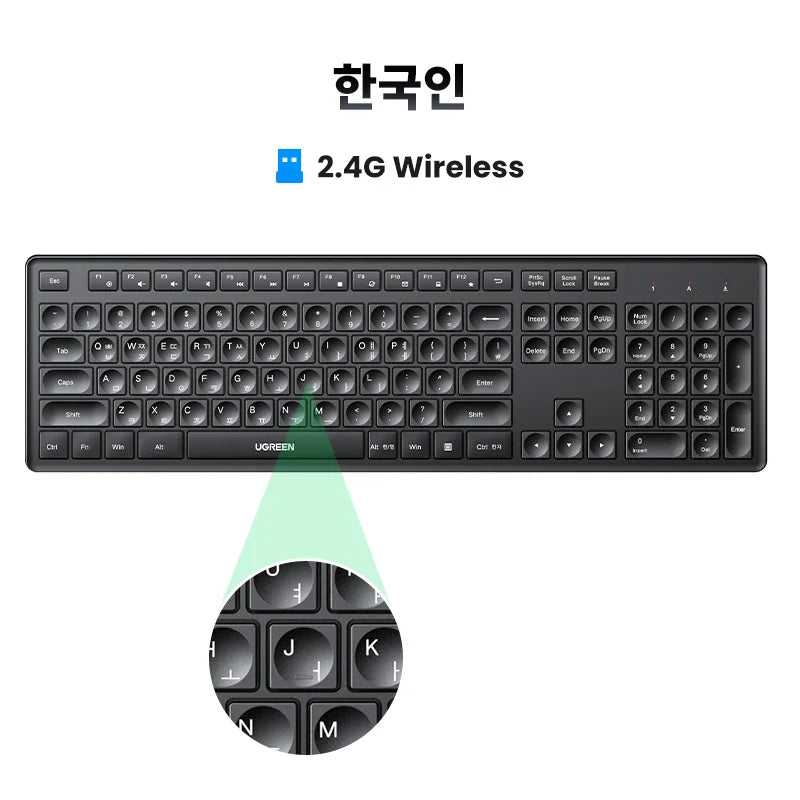 Wireless Keyboard 2.4GHz 104 Keys Layout Laptop Desktop Windows Mac OS PC Access