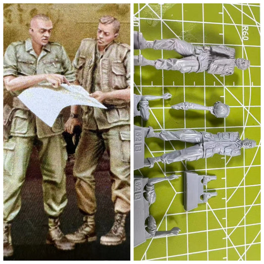 Precision 1/35 Cast Resin Model, US Military Officer Briefing Scene Model, Unpainted Toy