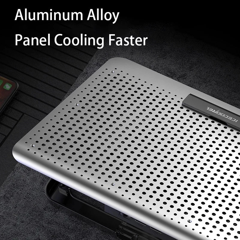 Aluminum Alloy Laptop Cooler Stand Gaming Laptop Cooling Pad 11-17 Inch Notebook