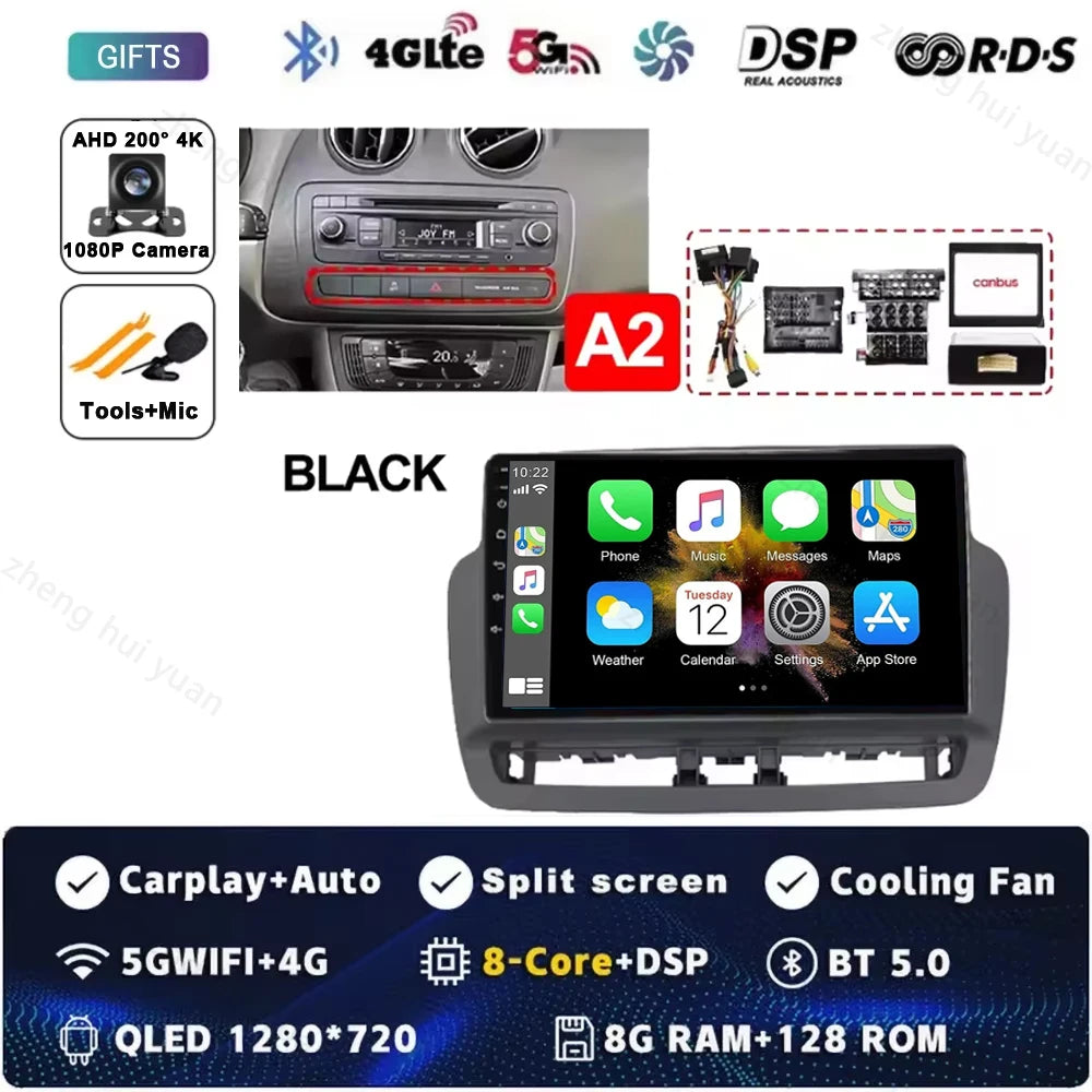 Android 15 For SEAT LBIZA 2012 2013 2014 2015 Auto Radio Car Multimedia Video Player GPS Navigation QLED Touch Screen 5G WIF