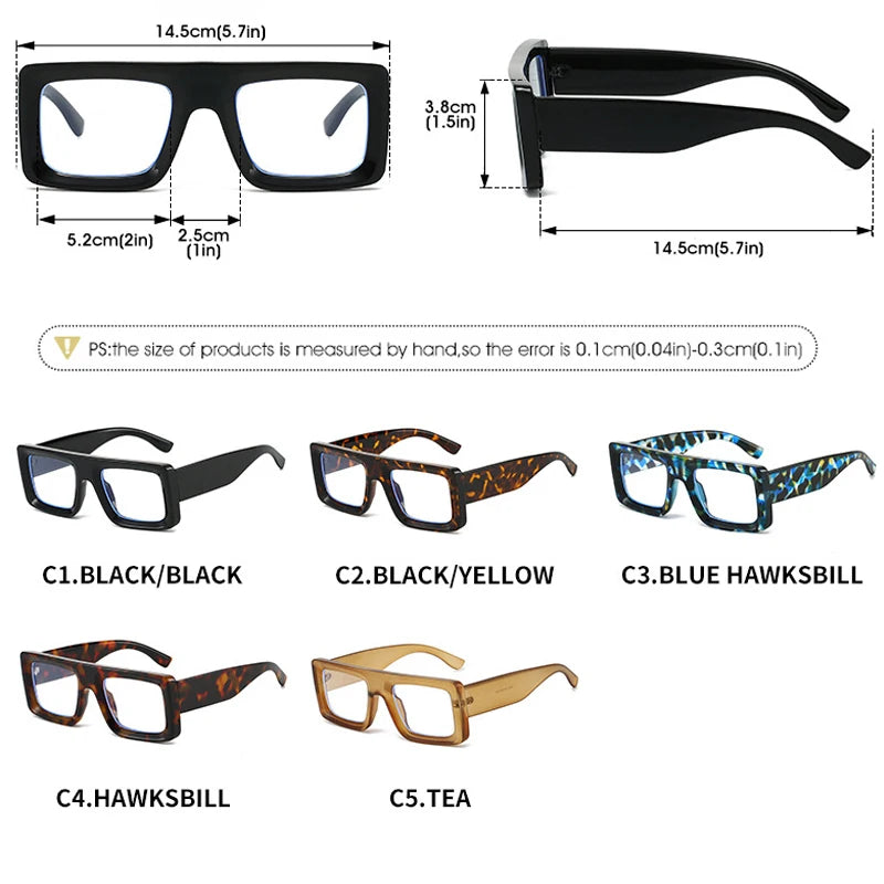 JNPCXI New Square Colorful Women Glasses Frame Fashion Polygon Clear Anti Blue Light Eyewear Men Optical Leopard Frame