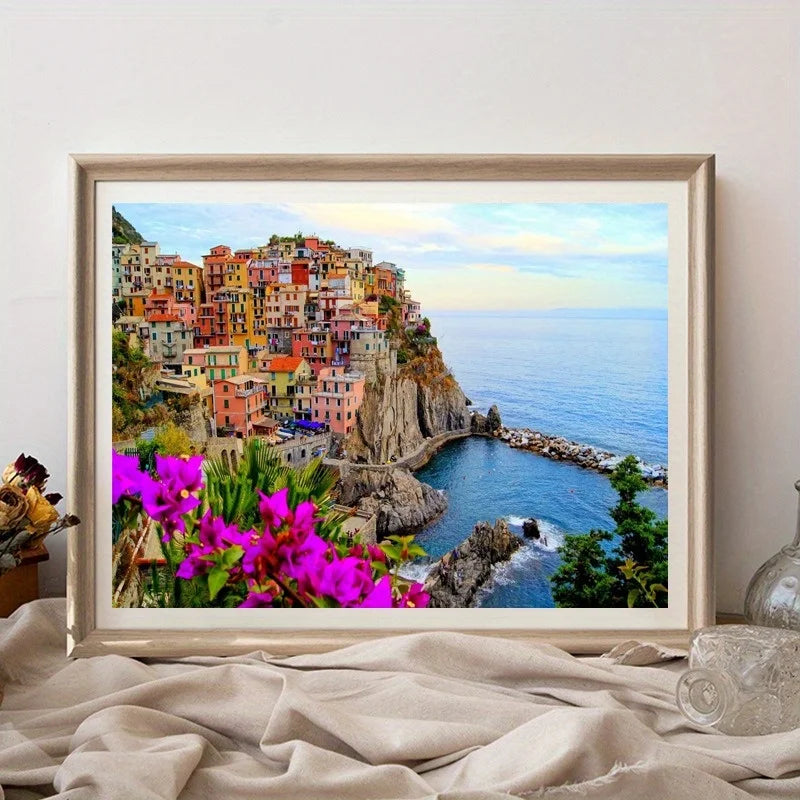500 Pieces Jigsaw Puzzle for Adults Painting Cinque Terre Paper Puzzles Home Decor Wall Display Festival Gift Toys