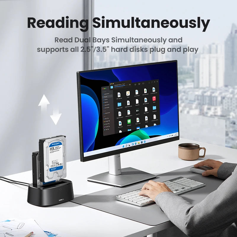 HDD Docking Station SATA to USB 3.0 Adapter 2.5 3.5 SSD Disk Case Hard Drive