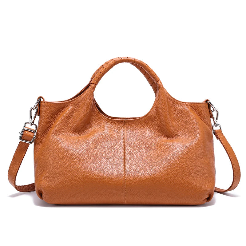 Women's Genuine Leather Handbag Large Capactiy Crossbody Shoulder Bag Female luxury designers waxed cowhide leather tote bag
