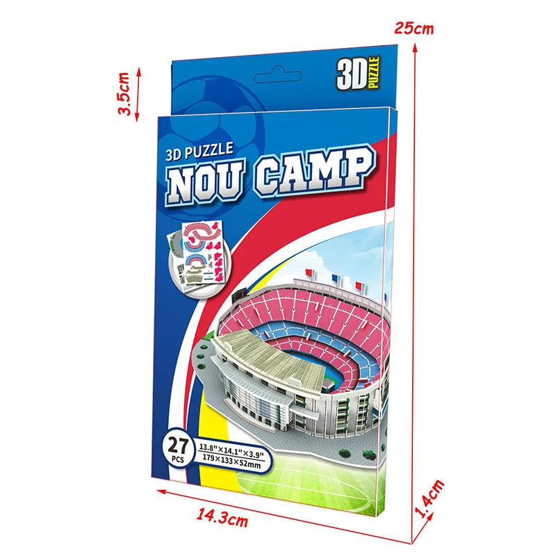 3D Stadium Puzzle Bernabeu Camp Nou Anfield Stadium  League Football Stadium Model, Famous Buildings Children's 3d Puzzle Toys