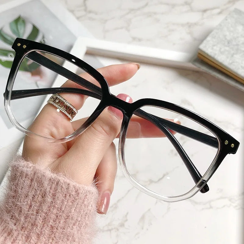1pc Lightweight Square Clear Lens Anti Blue Light Glasses For Women Men