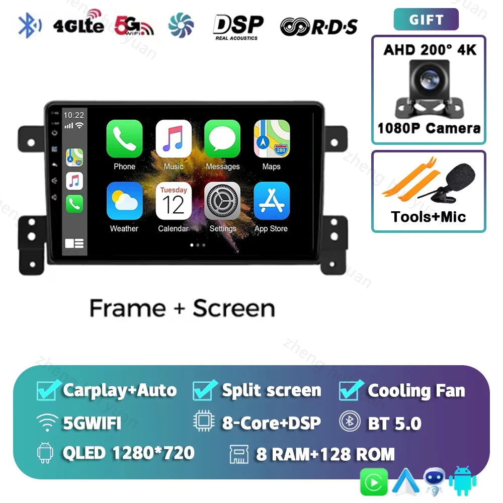 Android 15 CarPlay Auto For Suzuki Grand Vitara 3 2005-2014+ Car Radio Multimedia navigation video DVD Autoradio Stereo 2din 4G+