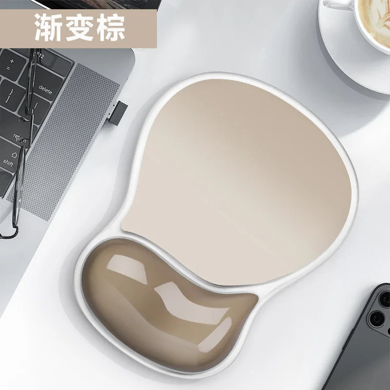 Gradient Color Mouse Pad Non-slip Wrist Support Ergonomic Mouse Pad with Wrist Rest Transparent Silicone wrist pad rest Mice Mat