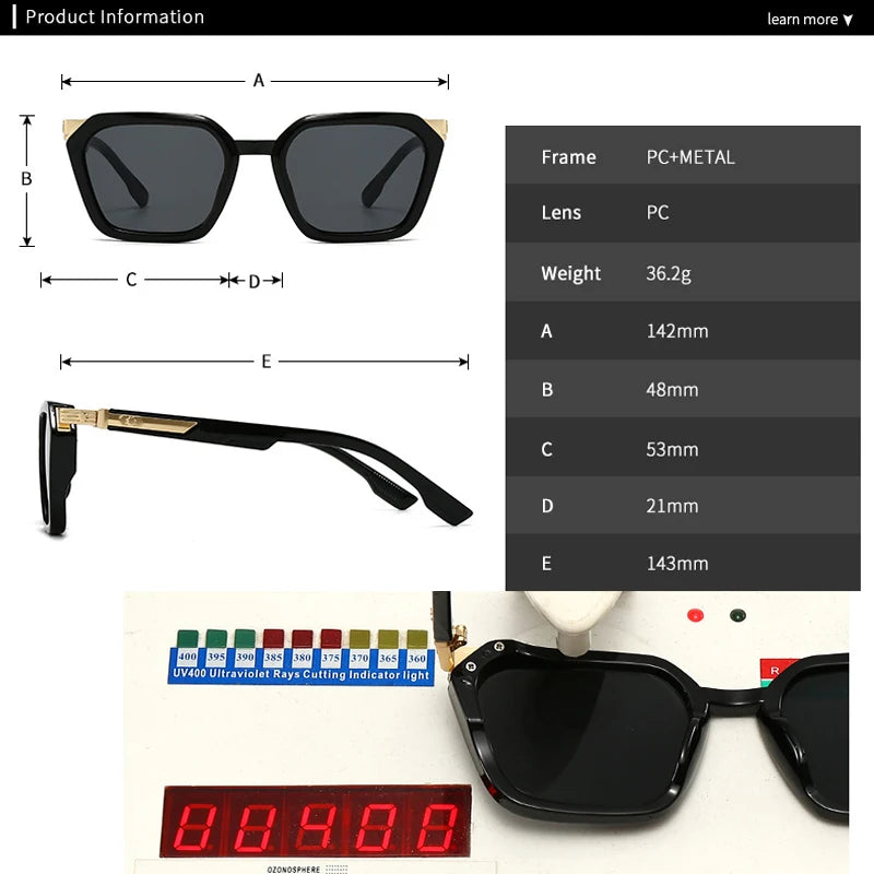 JNPCXI  New Square Women Luxury Sunglasses Retro Rivets Men Gray Pink Gradient Shades UV400 Sun Glasses