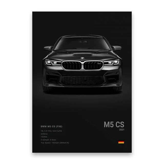 2021 BMW M5 CS F90 Print Famous Brand Cars Canvas Wall Poster Art Room Decor